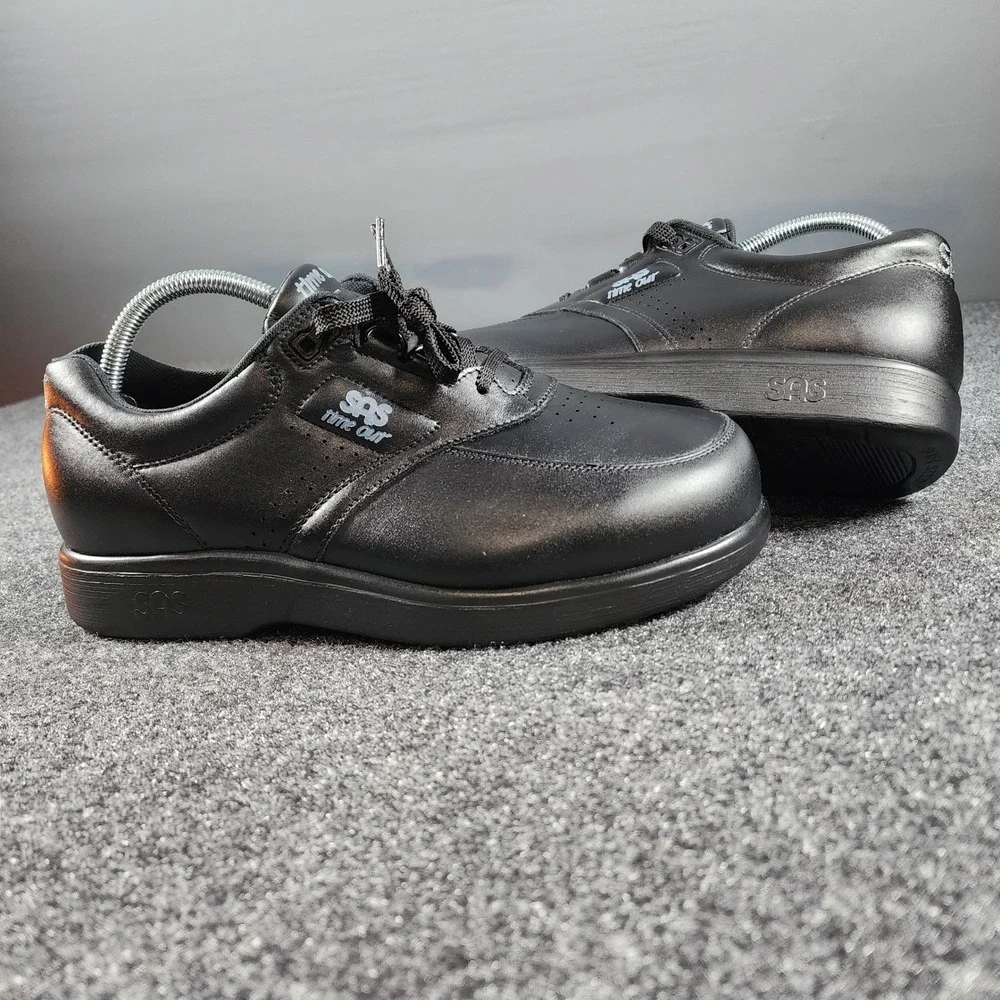 NWOB SAS Time Out Walking Shoes Mens 8 Triple Wide Black Leather Comfort Shoes
